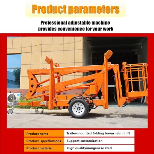 Image of Heavy-Duty Telescoping Ladder, Electric Telescopic Boom Lifting Platform Trailer-Mounted Articulated Aerial Workstation for Warehouse Climbing and Storage Organization