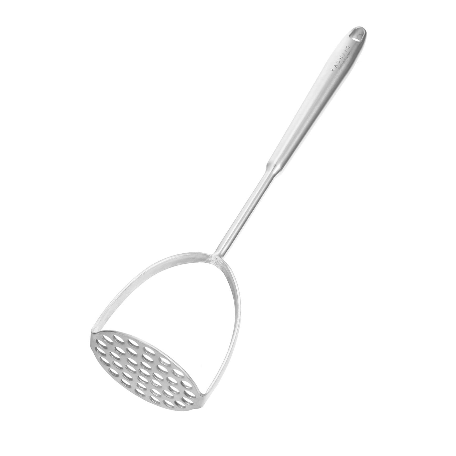 MUCKLILY 1Pc Premium Stainless Steel Potato Crusher Multipurpose Vegetable Masher for Home Restaurant Use Mirror Polished Design Easy to Carry for Mashing Potatoes Yams