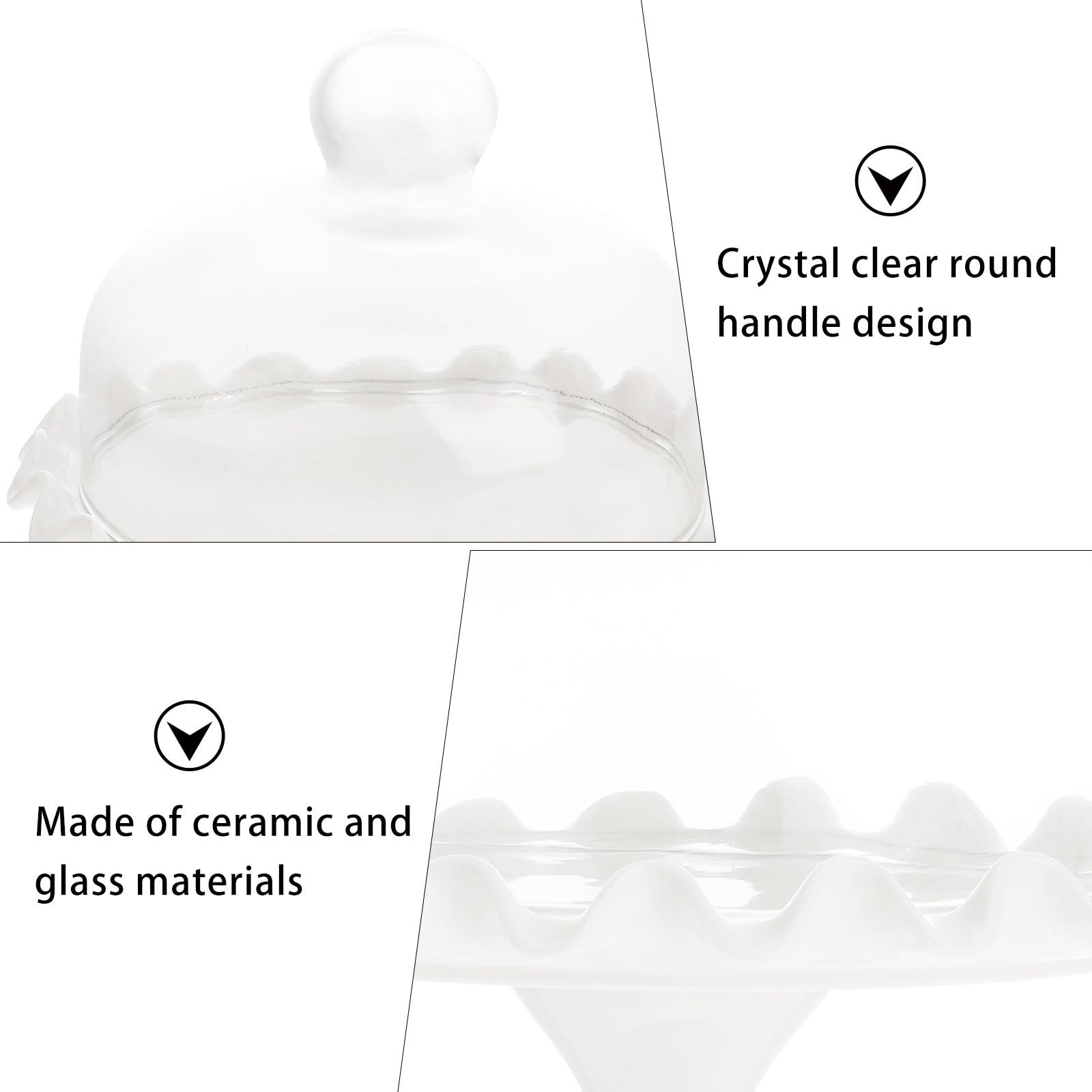 HEMOTON 1ensemble Cloche Verre Transparent pour Gâteau Couvercle Alimentaire Verre pour Desserts Et Snacks pour Fêtes Et Barbecues Design Élégant Et Pratique