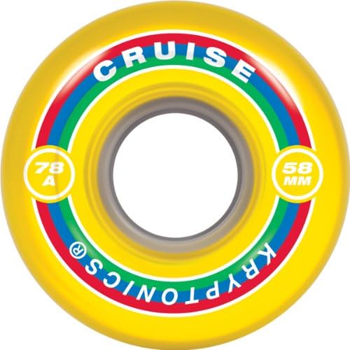 Kryptonic Cruise 58mm 78A Skateboard Wheels, Yellow