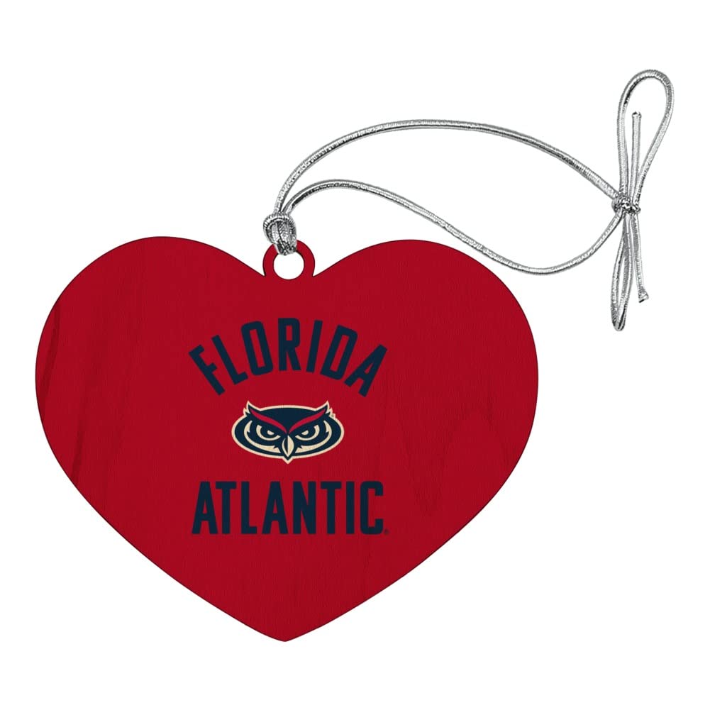 GRAPHICS & MORE Florida Atlantic University Owls Heart Love Wood Christmas Tree Holiday Ornament
