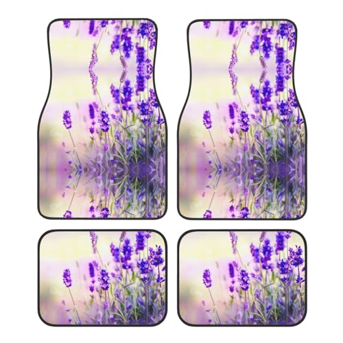 Tapis de sol voiture lavande haut de gamme avec finitions soignées en textile