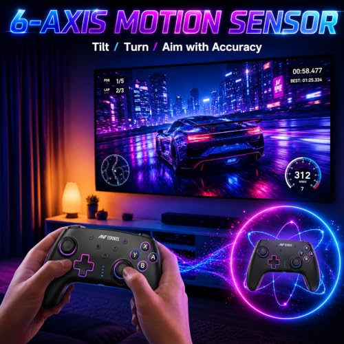 Image of Ant Esports SupernovaLite Wireless Gaming Controller for PC|Android,iPhone,iPad&Smart TV with Bluetooth Connectivity|Turbo Function|Dual Vibration|RGB Lighting||Macro Controlsand 1-Year Warranty-Black