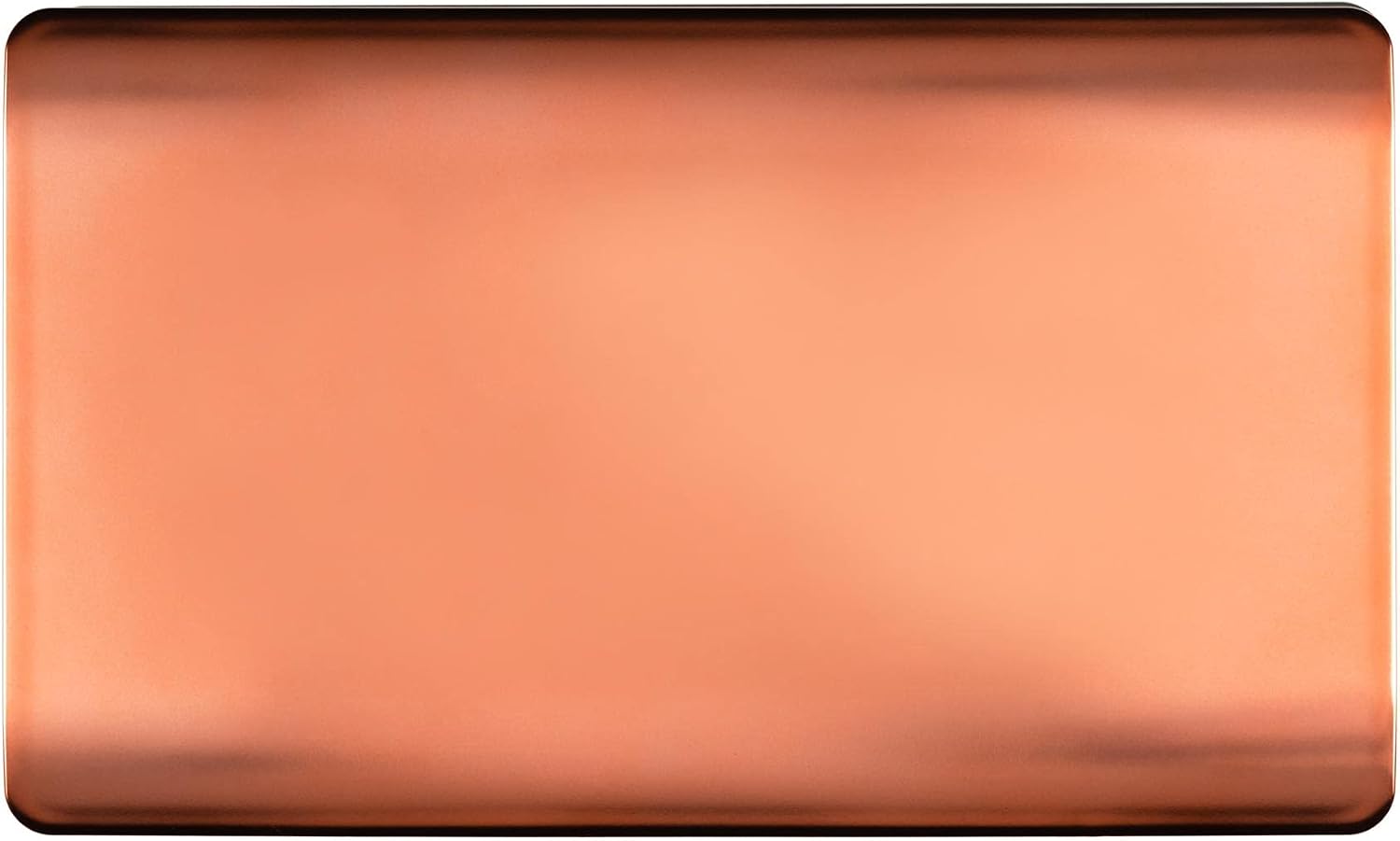 Trendi Switch Artistic Modern Glossy Decorative Screwless Standard Double Wall Blanking Plate for Electrical Sockets Outlet with Screws in Copper