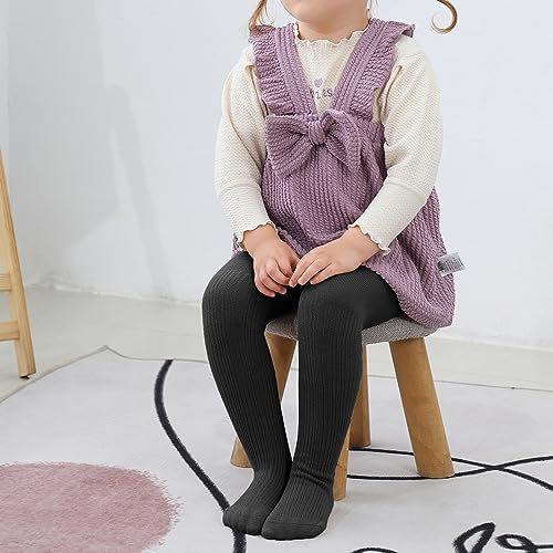 Image of Baby Toddler Girls Cable Knit Tights, Non-Slip Footed Stockings | Cable Knit Texture, Non-Slip Sole Design, Footed Tight Style, Baby Girl Fit, Newborn to Toddler Sizes