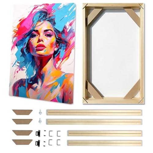 Marco de lienzo de 35 x 45 cm para lienzo de 40 x 50 cm, barras de ensanchamiento, kit de marcos de fotos de madera maciza para pintura al óleo, pintura de diamantes, pósteres, arte de pared, varios