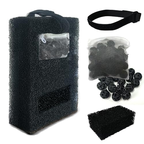 PurifyLogix Upgraded Aquarium Filter Media Kits for Fluval SPEC 3/5 Gal, for EVO 5 Gal, for Flex 9 Gal Desktop Aquarium, A1375, Includes Carbon Filter, Foam Filters, 1 Ceramic Rings, 1 Filter Cord