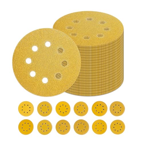 Disque Poncage 125mm Grain 40/60/80/100/120/150/180/240/320/400/600/800 Papier Poncer 120pcs Disques Abrasif pour Ponceuse Excentrique Papier de Verre