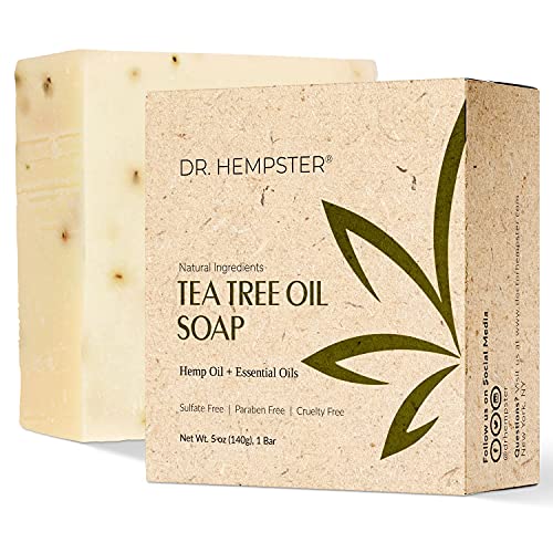 Hemp and Tea Tree Soap Bar, 5 oz Bar Soap - Skin Cleansing Hemp Soap - Moisturizing, Soothing, Antioxidant Formula with Natural and Organic Ingredients - Made in the USA