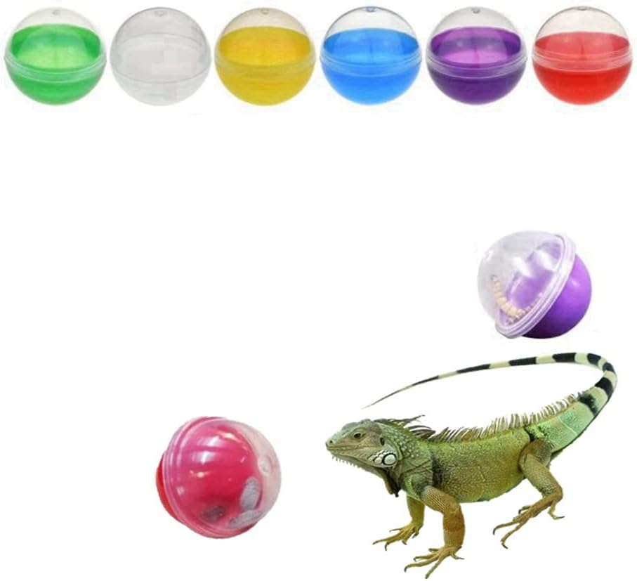6 Pieces Lizard Bear Dragon Feeding Toy Ball Reptile Food Toy Ball Lizard Interactive Toys for Bear Dragon, Lizards, Geckos and Small Animals (Purple)