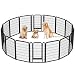 Yaheetech 40-inch 16 Panel Dog Playpen - Heavy Duty Foldable Metal Pets Playpen Dog Exercise Pen Barrier Kennel with Door Portable Cat Duck Chicken Puppy Fence Outdoor & Indoor Black
