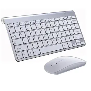 Mini Wireless Keyboard & Mouse Set Small Computer Wireless Keyboards Slim Compact External Keyboard for Laptop, Computer