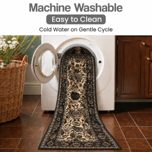Image of FRESH FROM LOOM Luxury Carpet for Living Room, Hall & Bedroom | 100% Nylon | Anti Skid | Anti Fade | Rubber Backing Grip | Quick Cleaning | Washable (Dark-Brown| Size:- 90x150 Cm or 3x5 Fts)