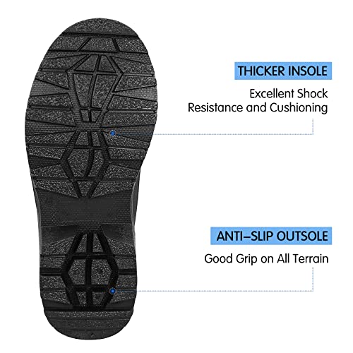 DKSUKO Men's Waterproof Neoprene Ankle Boots,Durable Insulated Rubber Slip On Water Deck Boots,Outdoor Rain Footwear,Anti-Slip Mud Shoes3