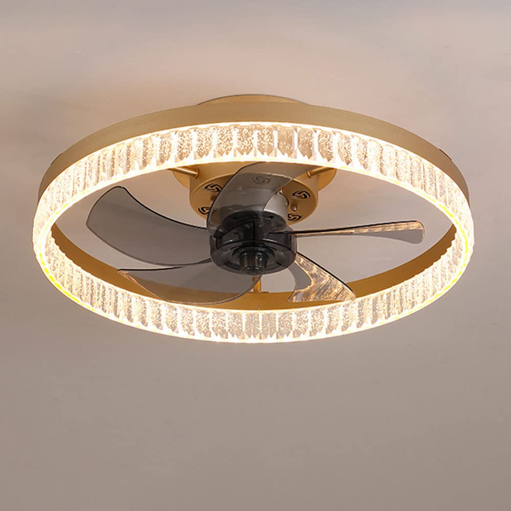 HXYSXHJUO 30W LED Ceiling Lights Fan Lighting Indoor 6 Speed With Modern Mute Light Three-color Dimmable For Bedroom Living Room