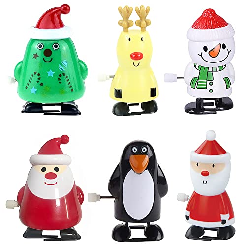 Juguetes de Navidad, 6 piezas, juguete de movimiento, pingüino, reno, árbol de Navidad, muñeco de nieve, juguete para vestir, divertido regalo de Navidad para bebés y niños