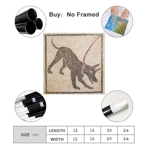 Toile Cave Canem Pompéi 30x30 cm sans cadre pour salon - 5