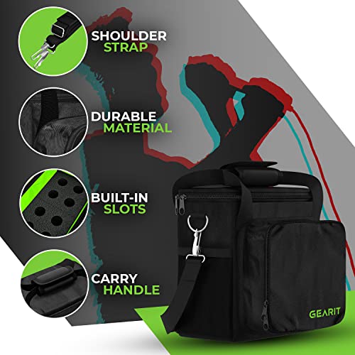 Gearit Microphone Carrying Bag For 8 Microphones, Adjustable Foam Case Fits Wireless Microphones And Stage Mics, Zipper And Mesh Pockets, Includes Shoulder Strap #TOP5