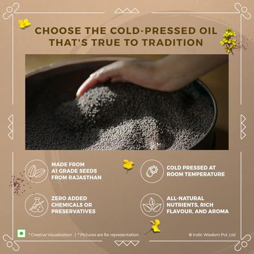 Image of IndicWisdom Cold Pressed Mustard Oil 2 Liters | Pure & Unrefined Sarson Oil