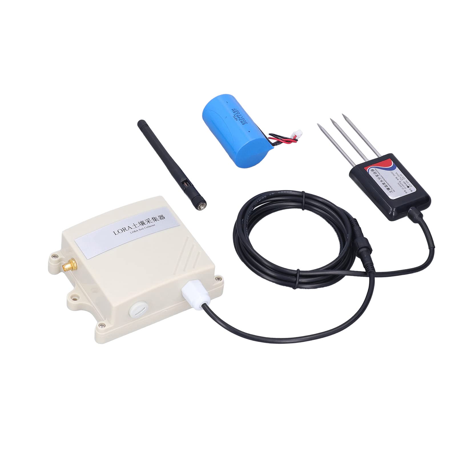 Transmisor de Sensor de Suelo Sensor Inalámbrico de Humedad del Suelo RS485 con Monitoreo de Temperatura Alcance de 3000 M IP65 ABS Carcasa Impermeable para Usuarios de Invernaderos de