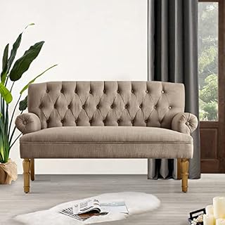 Rosevera Hermosa para Sala Love Seats Furniture Sofa in a Box Long Couches for Living Room Settee Loveseat， Standard， Linen Wheat
