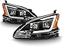 ACANII - For 2013-2015 Nissan Sentra Headlights Black Housing LED DRL Tube Projector Headlamps Driver & Passenger Side