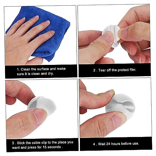 Housoutil 10 piezas Clips para Gestión de Cables de Escritorio, Organizador de Cables para Computadora Versátil para Hogar y Oficina miniatura 6