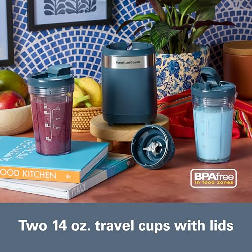 Image of Hamilton Beach Portable Blender for Smoothies With 2 Blend & Go Jars