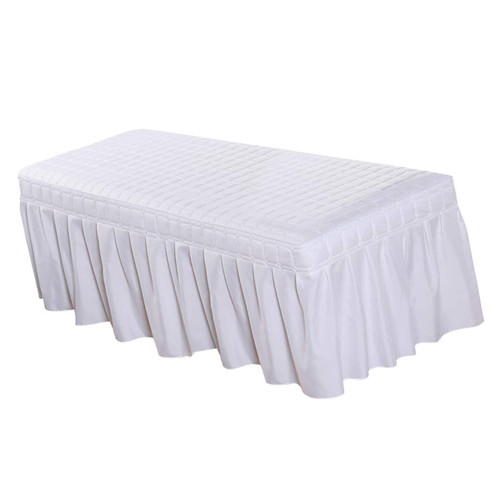 zalati Juego de Sábanas para Cama con Agujero Cuadrado Sábanas de Rejilla de Pan Acolchadas Gruesas Hipoalergénicas para Tratamiento de SPA de Masaje de Belleza 190X70cm - Blanco