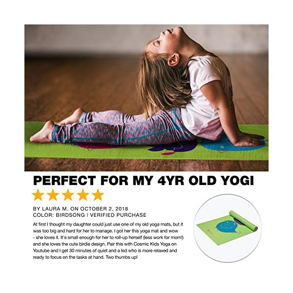 Gaiam Kids Yoga Mat Exercise Mat, Yoga for Kids with Fun Prints - Playtime for Babies, Active & Calm Toddlers and Young Children, Dino Zone, 3mm