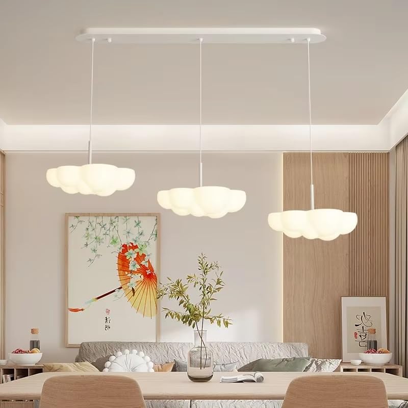 Lampe de cuisine suspension nuage blanc anti éblouissement éclairage moderne îlot