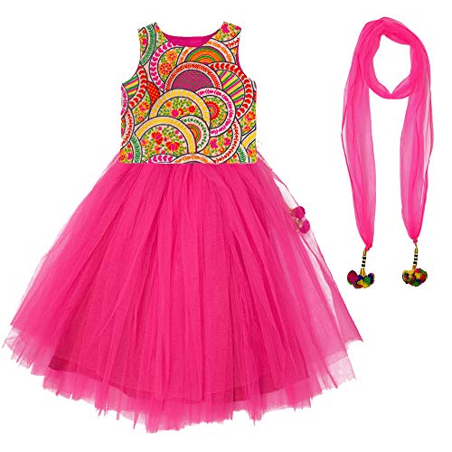 Image of A.T.U.N. (ALL THINGS UBER NICE) Girl's Synthetic Readymade Traditional Wear