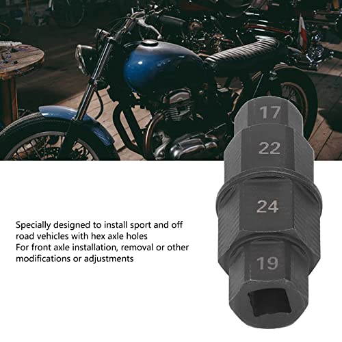 ViaGasaFamido Strumento Asse Esagonale per Motociclette, Adattatore Mandrino Ruota Anteriore 17-24mm, Nero