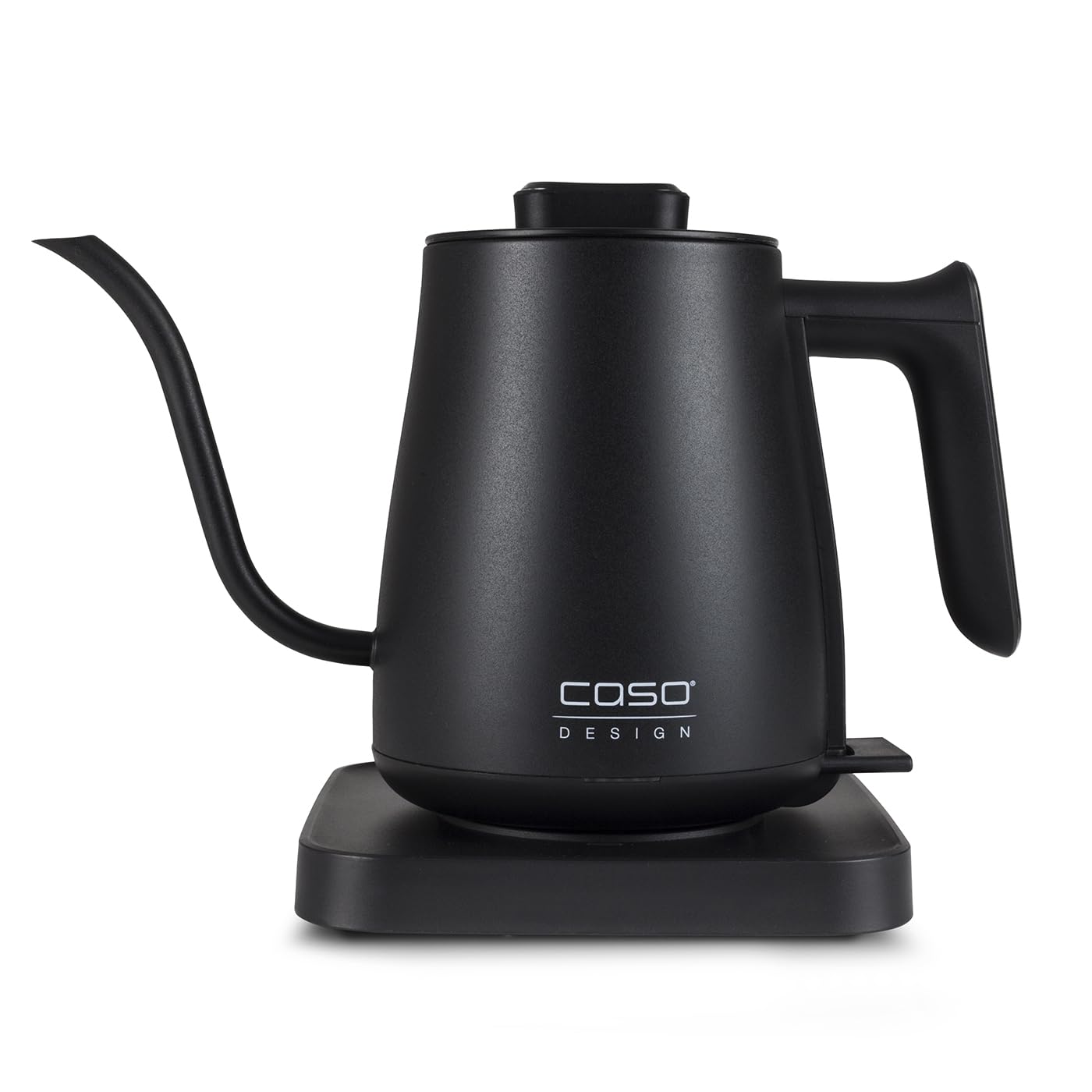 CASO Coffee Classic Kettle czajnik elektryczny, wysokiej jakości matowy czarny design z zakrzywionym dziobkiem wody, wnętrze ze stali nierdzewnej, idealny do parzenia kawy i herbaty