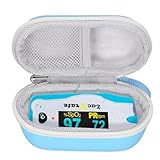 Funda para oxímetro de pulso para Zacurate para HealthTree para niños Vibeat, oxímetro digital de pulso de la yema del dedo, monitor de saturación de oxígeno en sangre (solo funda azul) (negro)