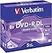 Price comparison product image Verbatim DVD+R Double Layer 8.5 GB - 8x Burning Speed, Scratch Protection, Long Service Life, Jewel Case, 5-Pack