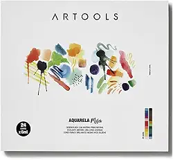 Aquarela Bisnaga Misci 6 ml 24 cores Artools, 610627, Multicor