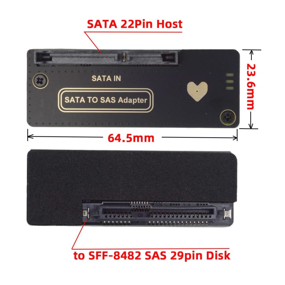 Amazon.com: xiwai SFF-8482 Connector SAS 29Pin to 7+15 22Pin SATA