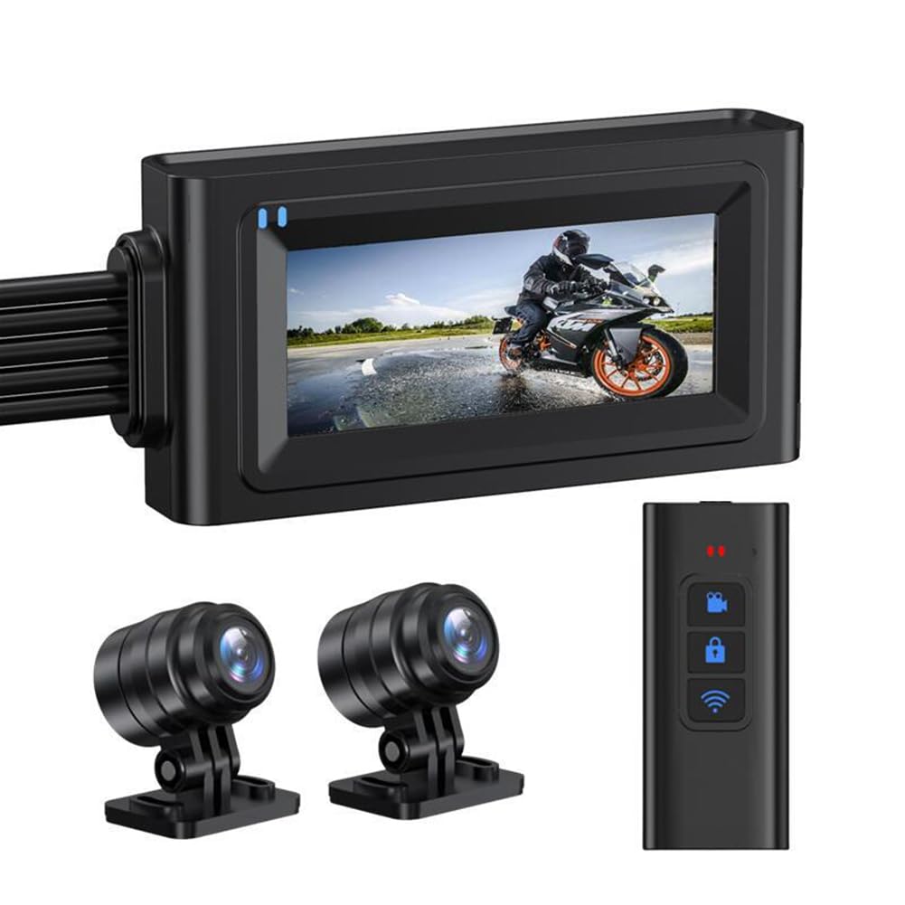 Enregistreur de Conduite pour Motocyclette Enregistreur de Conduite HD pour Motocyclette Enregistreur de Conduite Double Enregistrement + WIFI + GPS + 64G