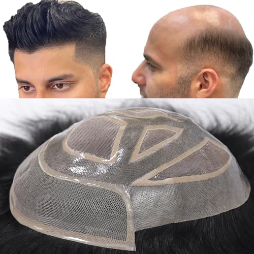 blazingfire Mens Toupee Hair System for Men Human Hair...