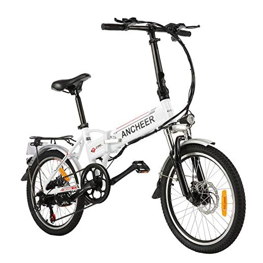 ANCHEER Folding Electric Bike Ebike, 20'' Electric Bicycle with 36V 8Ah Removable Lithium-Ion Battery, 250W Motor and Professional 7 Speed Gears