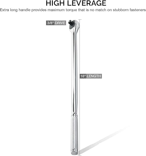 Miniatura 62 de Neiko 03068A Mango de trinquete extensible de 1/2 pulgada, función de trinquete reversible de 72 dientes con mango de agarre suave, longitud de 12 a