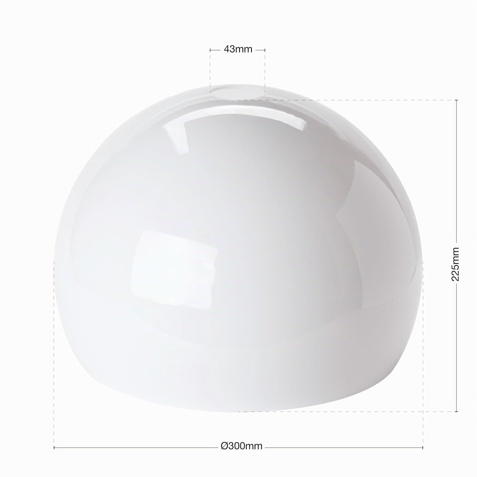 ORION LIGHTSTYLE Abat-jour en acrylique, diamètre : 30 cm, verre de rechange, avec trou de 43 mm, pour ampoules E27, blanc