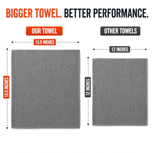 Image of Ameri-Homes 100% Cotton Waffle Weave Kitchen Dish Cloths 6-Pack- Ultra Absorbent & Quick Dry Cleaning Towels for Dishes, Counters & Kitchen Use - Soft, Durable & Lint-Free13.50 X 13.50 inches (Gray)