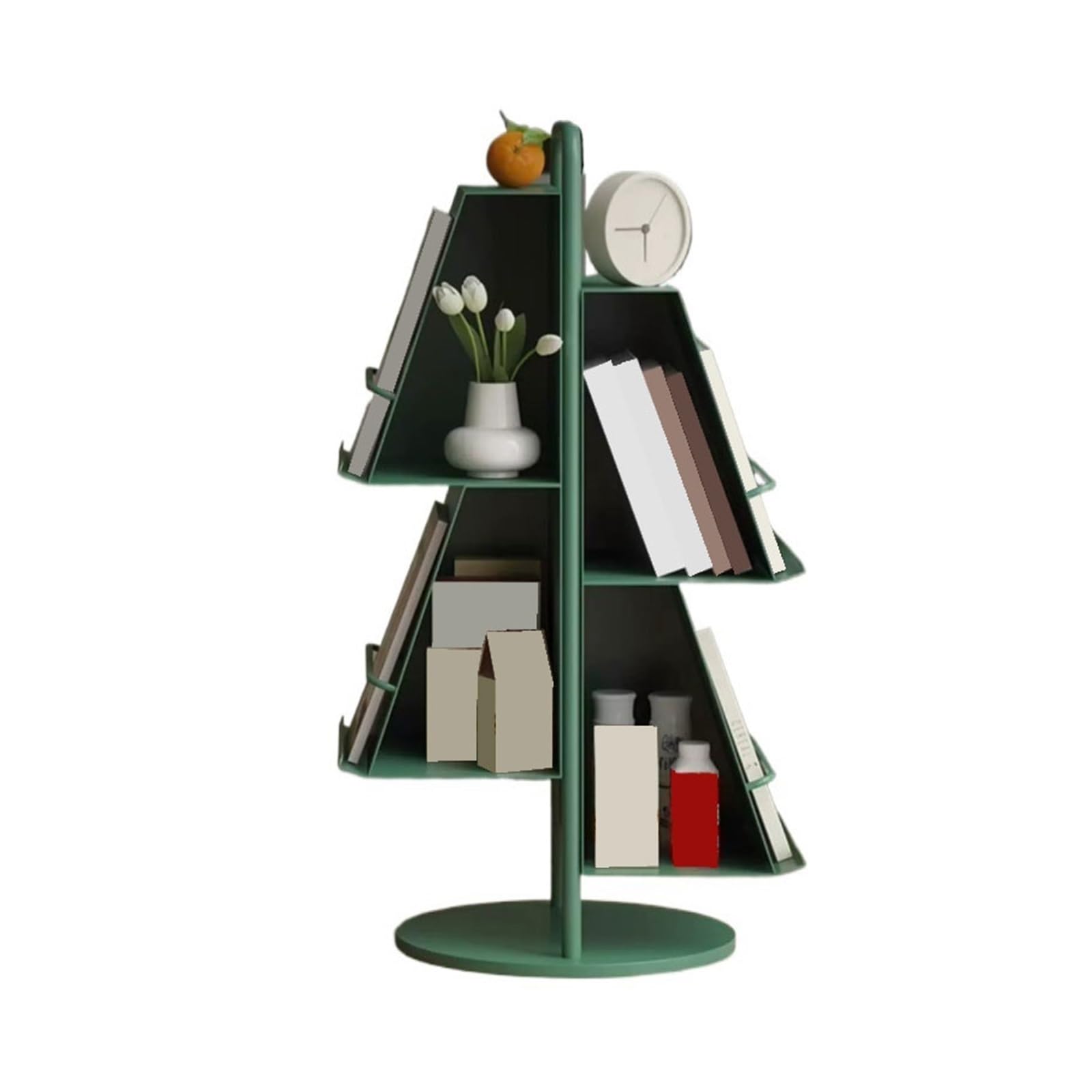 Shihan-2015 Bookcase Creative and Personalized Floor Standing Iron Bookshelf Magazine and Newspaper Display Stand Display Shelf(Green)