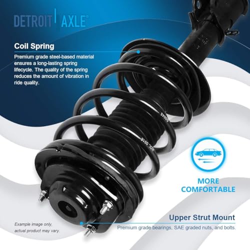 Image of Detroit Axle - Front Struts Suspension Kit for 2001-2010 Chrysler PT Cruiser, 2 Struts with Coil Spring 2 Sway Bar End Links 2 Outer Tie Rod Ends 2002 2003 2004 2005 2006 2007 2008 2009 Replacement