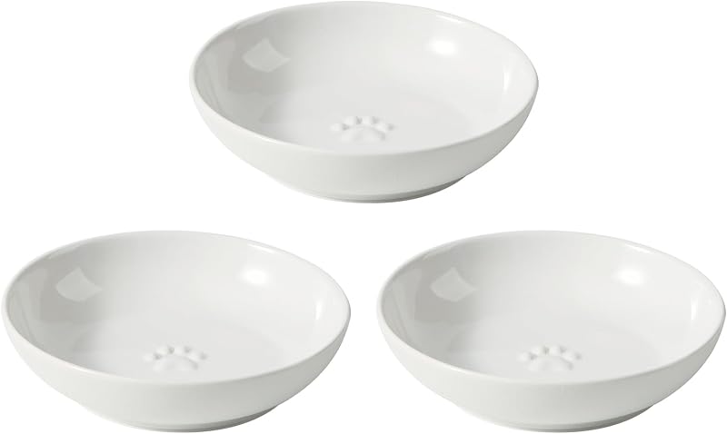 Potes Rasos de Cerâmica para Gatos Havniva com Base Antiderrapante – Conjunto com 3