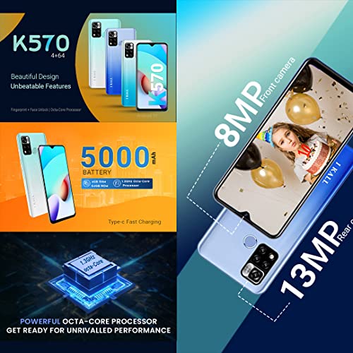 Image of IKALL K570 Smartphone (6.53 Inch HD+ Display, 4GB, 64GB) (4G Volte) (Sapphire)