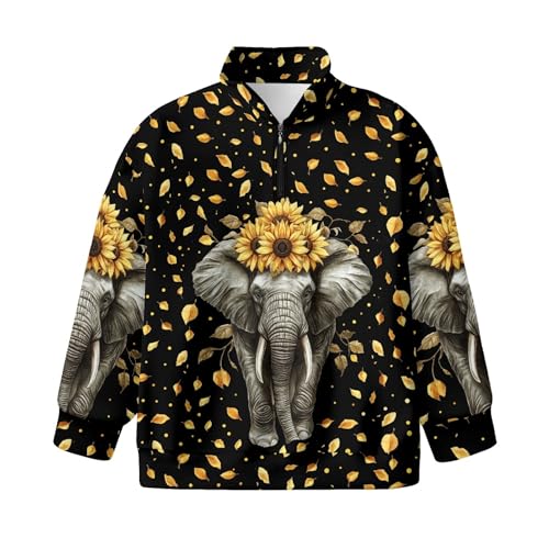 Image of AmzPrint Girls Graphic Quarter Zip Coat Long Sleeve Lightweight Oversized Athletic Running Hoodies For Kids Teen Girls
