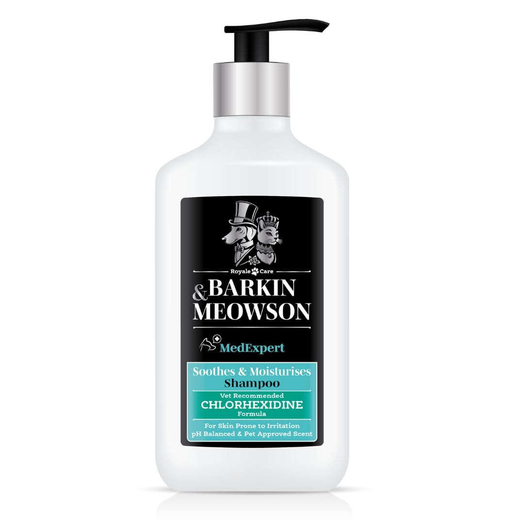 Barkin & Meowson MedExpert Shampoo with Chlorhexidine Formula 350ml / 11.83 fl.oz -  Reduces Itchiness and Discomfort, for Dogs and Cats with Irritated Skin